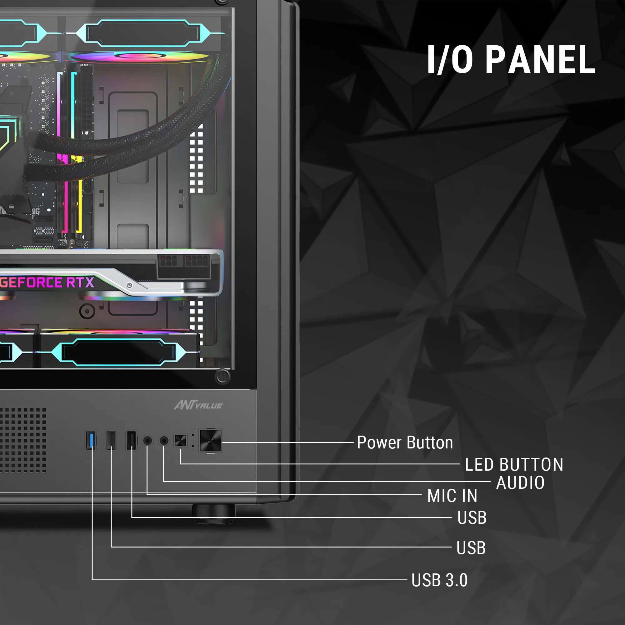 Ant Value Gaming Mid Tower Cabinet (M-ATX/ITX) VM45 view 4